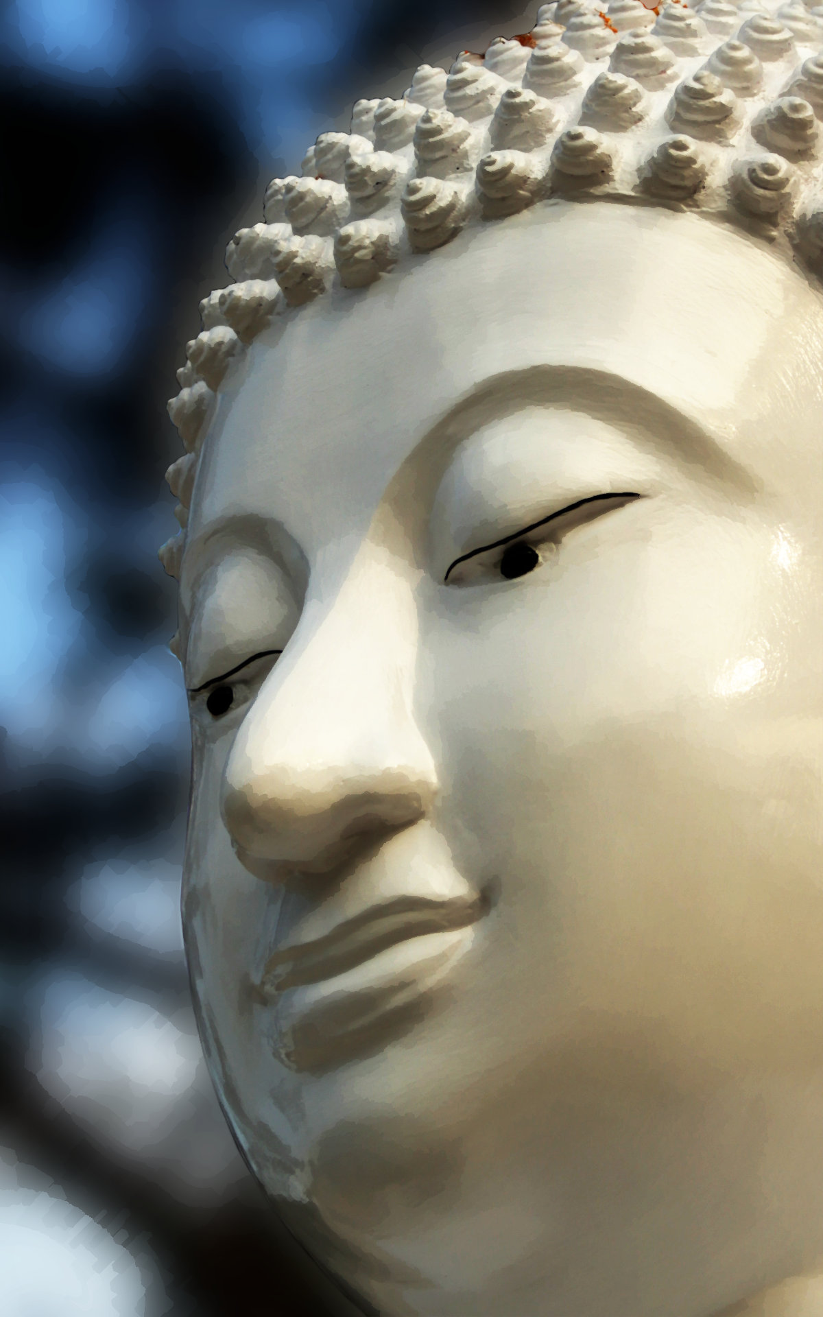 The white Buddha's face