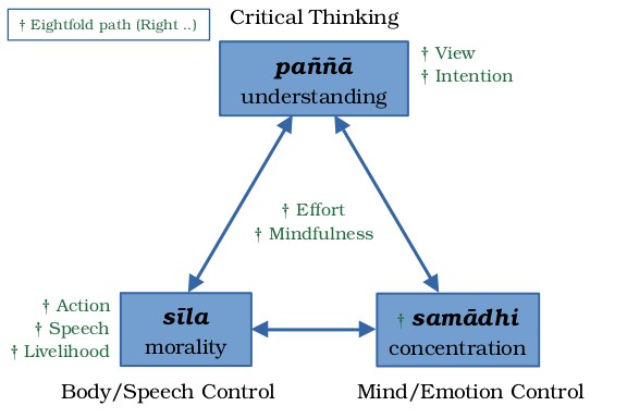 The triangular model with the noble eightfold path