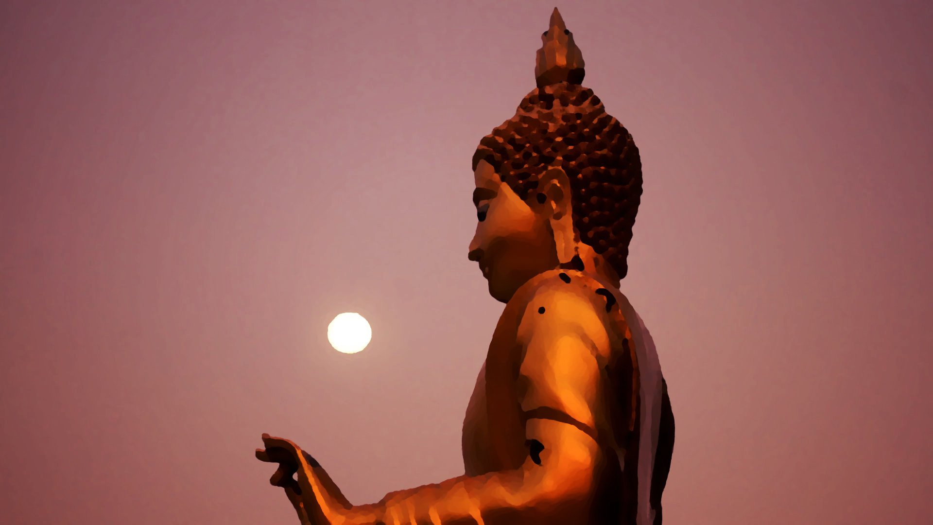 The Buddha and a full moon 1