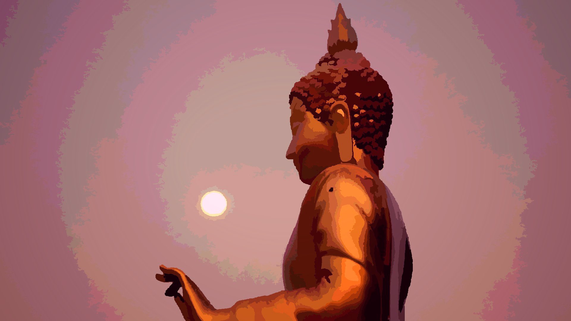 The Buddha and a full moon 1