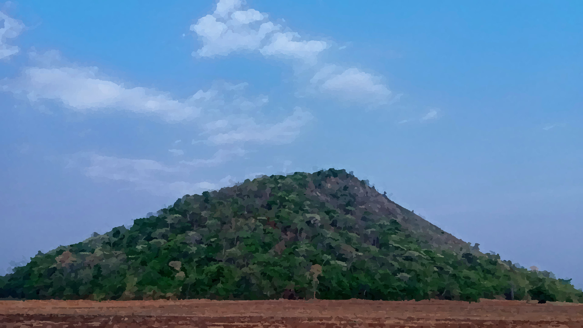 A mountain and the sky