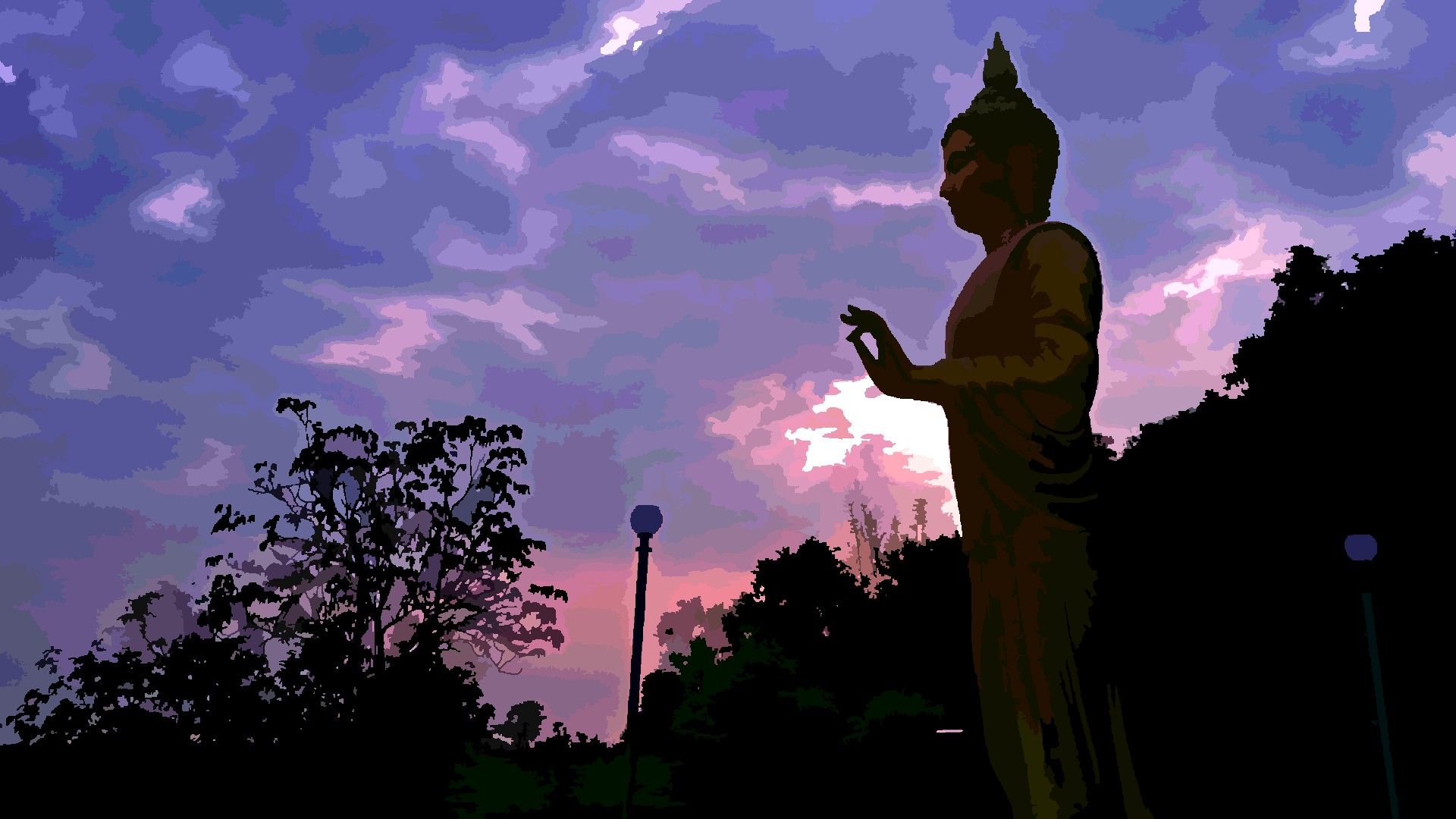 The Buddha at a sunrise 3