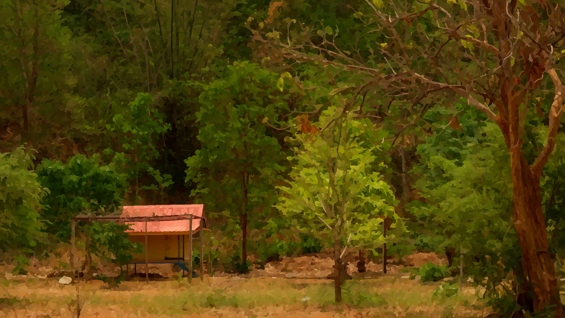 A hut on a foothill