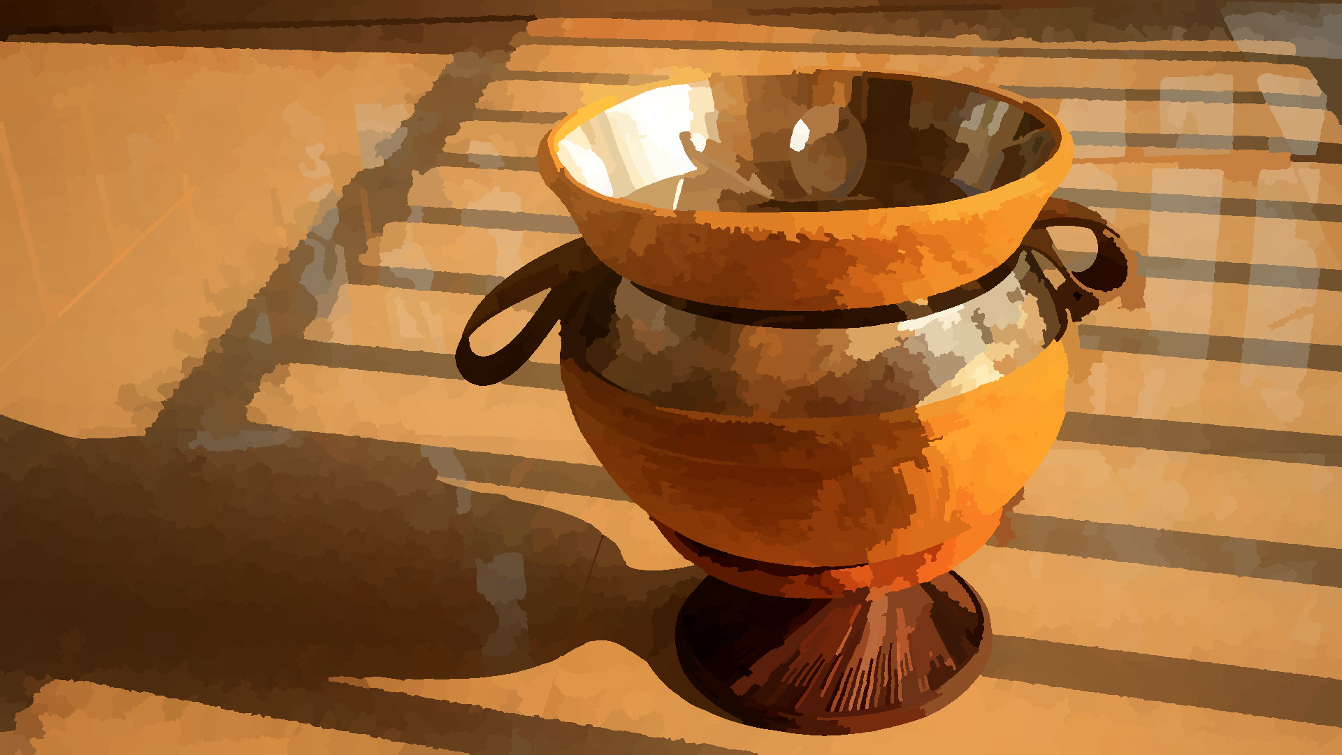 A monk's bowl basking in the sun 2