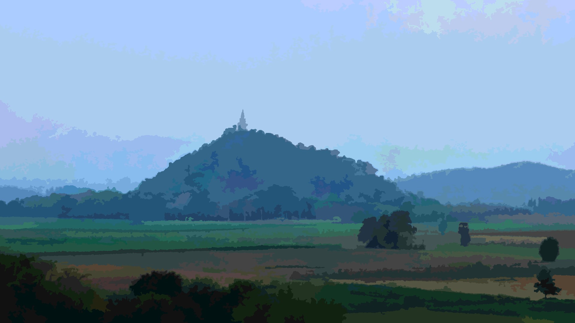 A pagoda on a mountain