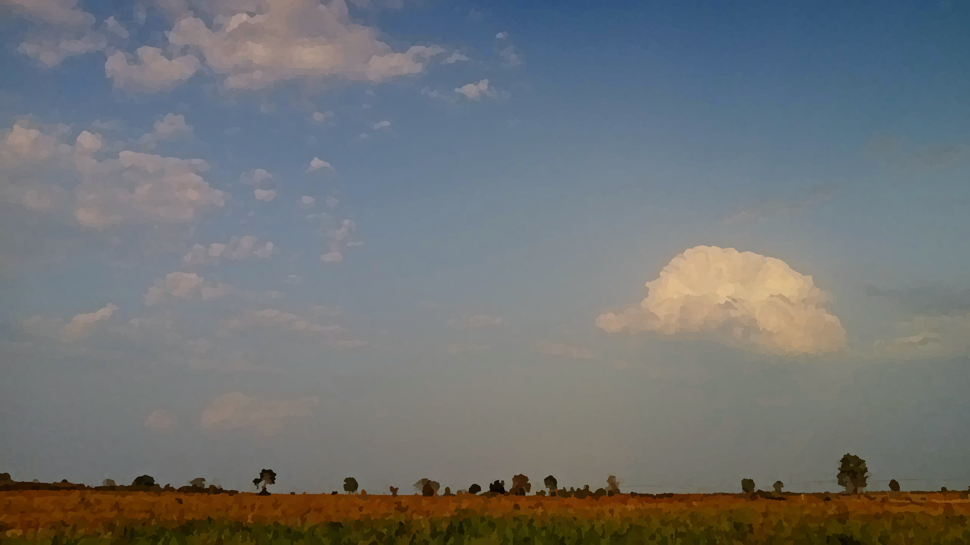 Just clouds in a clear sky