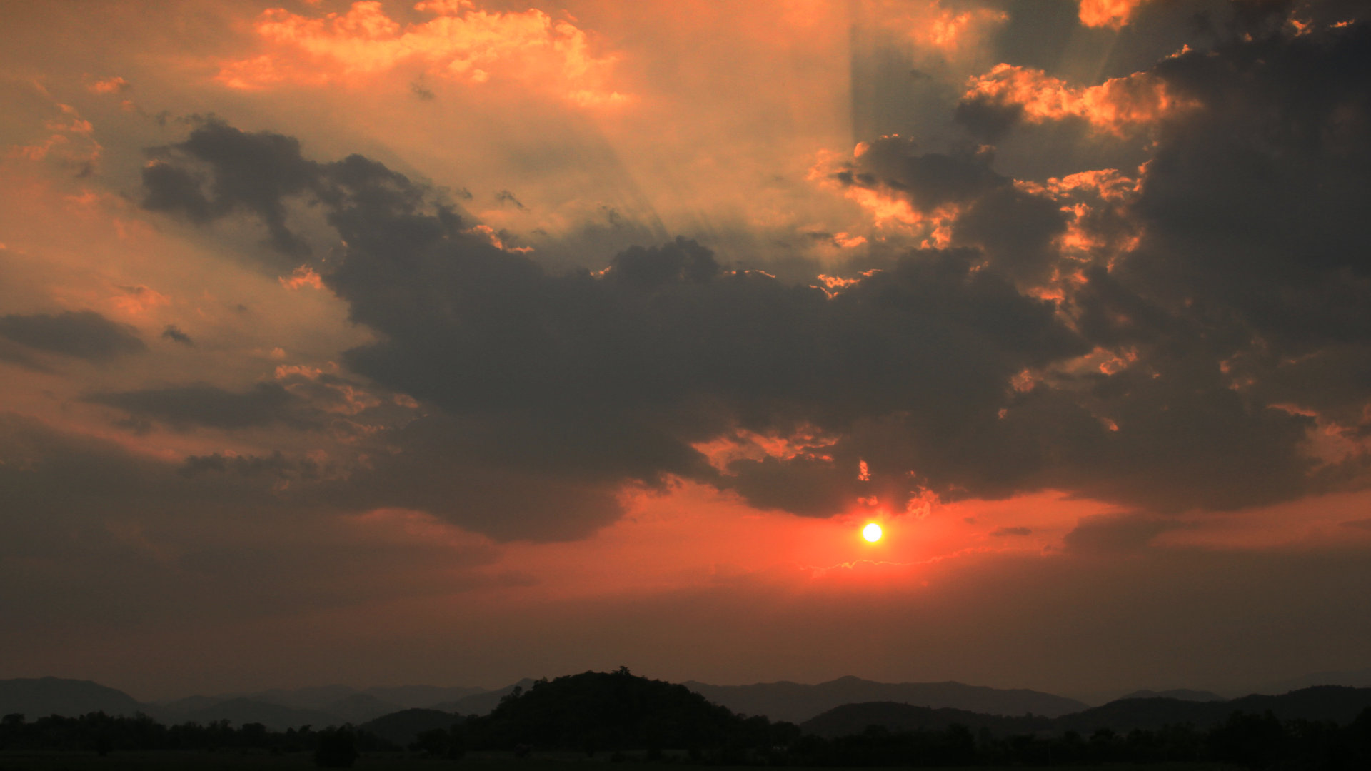 Mountains at a sunset