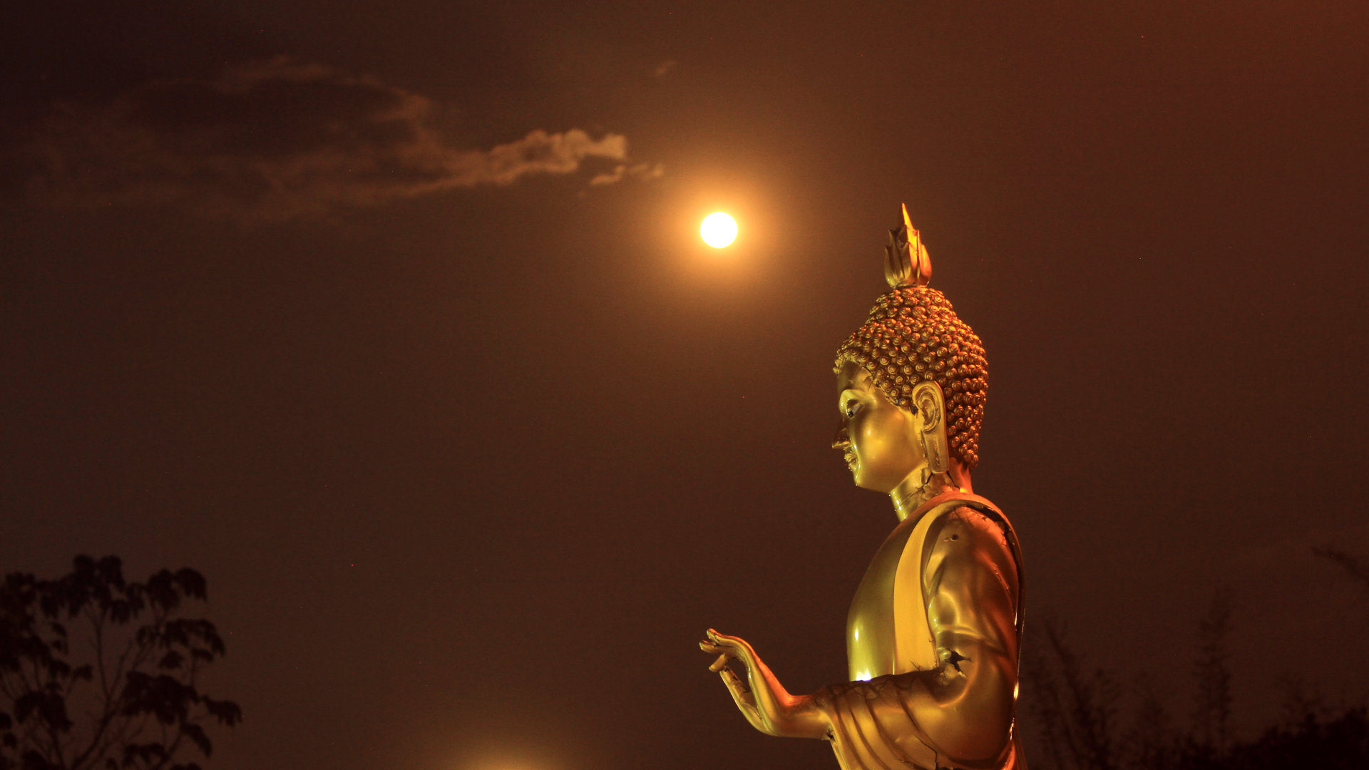 The Buddha and a full moon 2