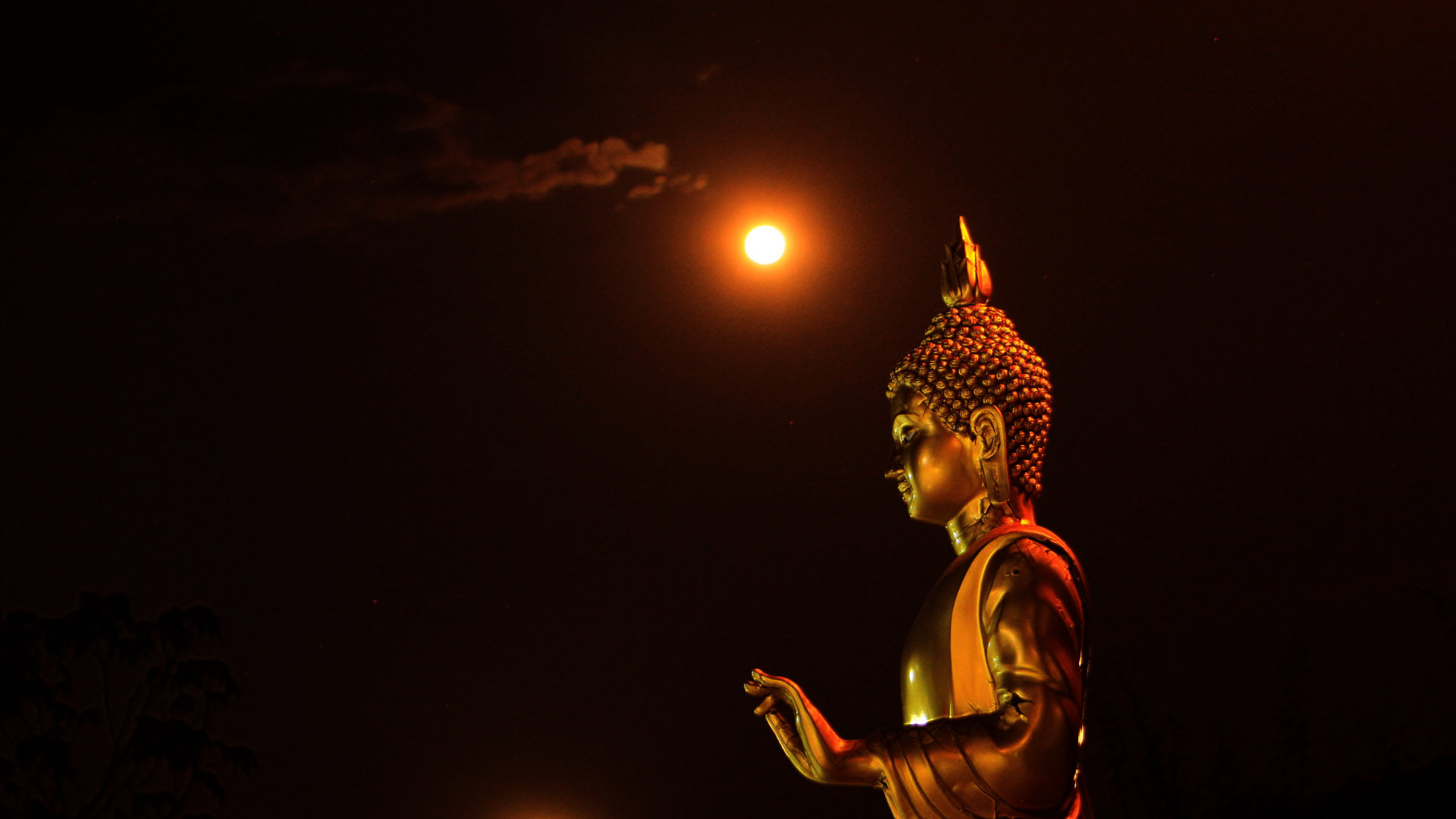 The Buddha and a full moon 2