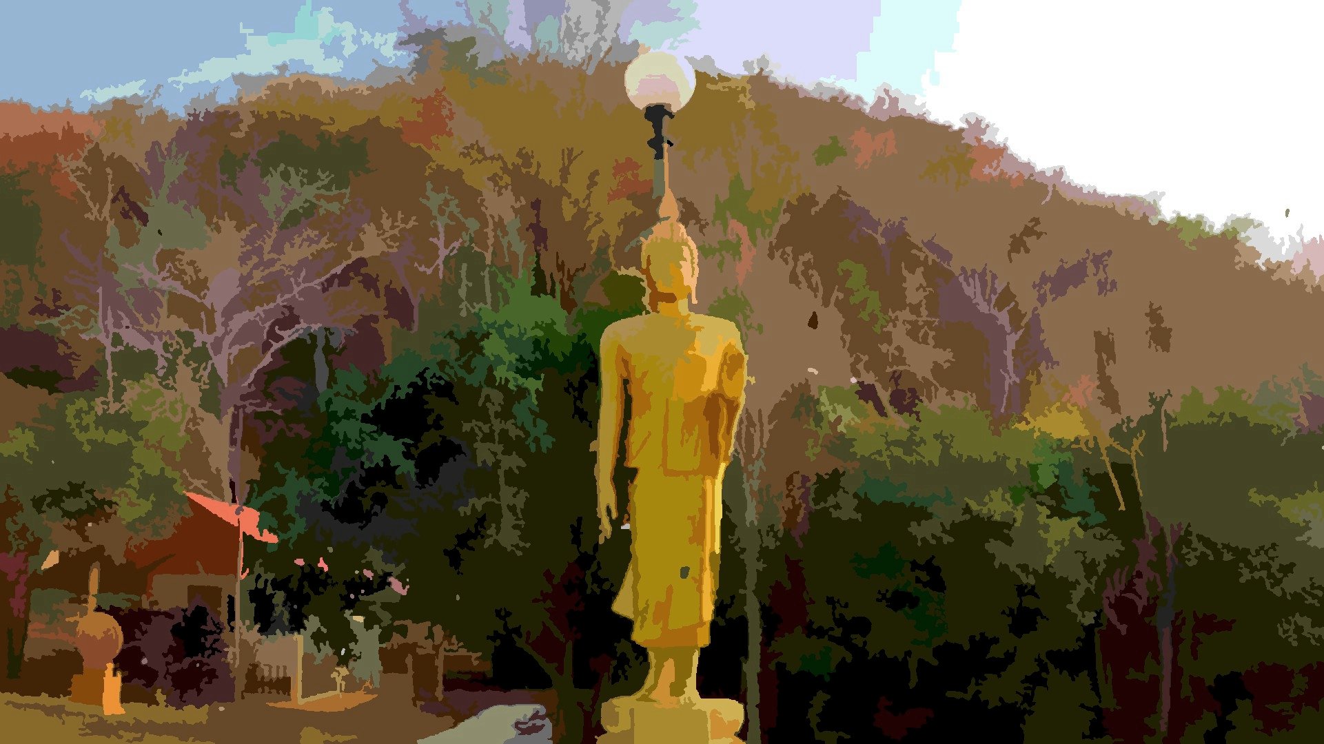 The Buddha against the mountain 1