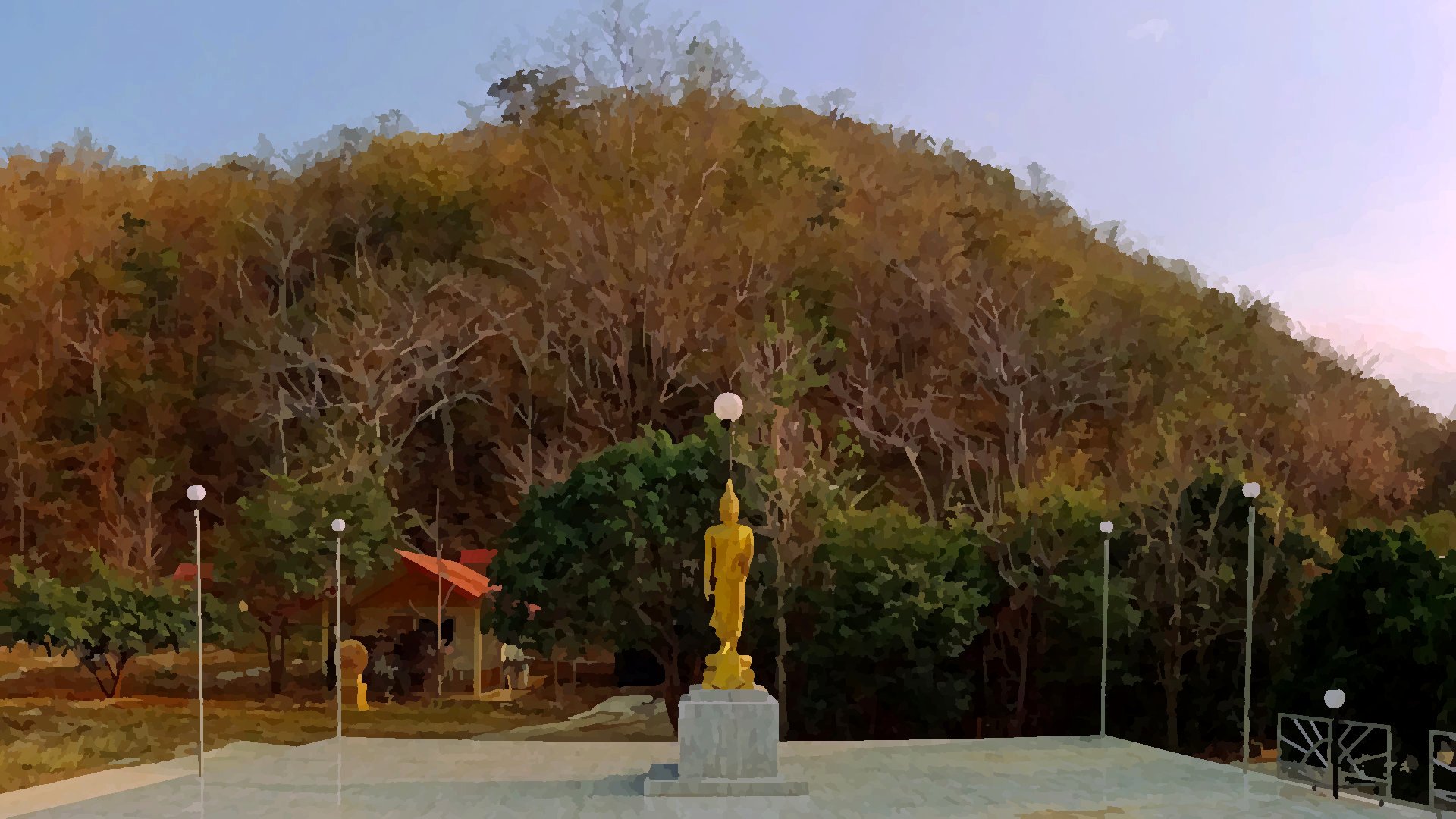 The Buddha against the mountain 2